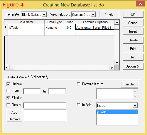 Setting up the primary key